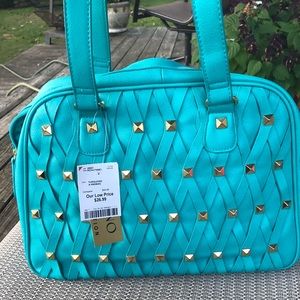 Teal studded bag